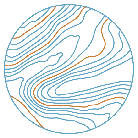 Logo buiten beter logo van buiten beter met witte en oranje hoogtelijnen